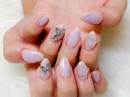 紫チーク×蝶々