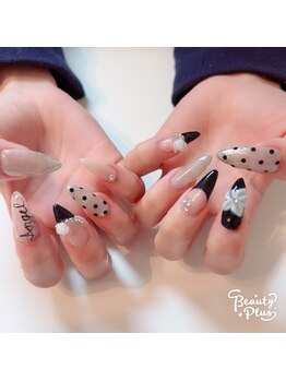 パーチェネイル(pace nail)/ブラックキラキラネイル