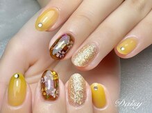 秋の押し花ネイル
