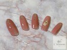 シンプル押し花ネイル