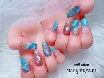ベイビーブレス(BABY BREATH)/持ち込み☆夏ネイル