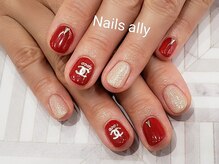 ネイルズアリー 立川店(Nails ally)/ブランドART×レッド