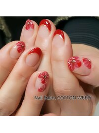 還暦フラワーネイル