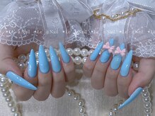 レアネイル 渋谷店(Le’a nail)/リボン☆ワンカラー