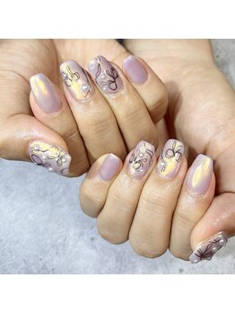 リファインネイル(refinenail)/落書きリボンネイル