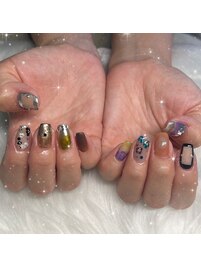 ミラー×アシンメトリーネイル
