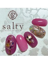 ネイルアンドアイラッシュサロン ソルティ 寺田町(salty)/スノードームネイル