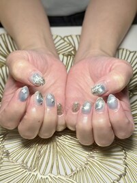 雪の結晶×グレージュ