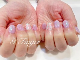 ぷっくりフラワー紫陽花ネイル