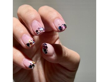 オマモリ ネイル 心斎橋店(omamori nail)/ラメフレンチ