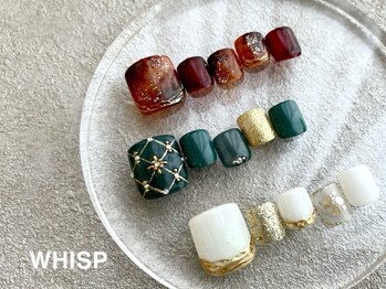 ウィスプ(WHISP)の写真/定額デザインで大人のキラキラネイルもお任せ◎ワンランク上の足元へ♪プチマッサージサービスも好評！