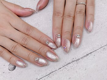 ネイル ビューティーマジック 葛西本店/ピンクマグネットネイル