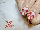 クリスマスネイル/リボン