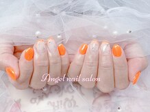 エンジェルネイルサロン(Angel nail salon)/オレンジミラーX星アート