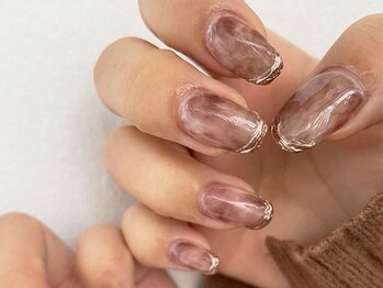 ミエルネイル 天神大名(miel nail)/お客様ハンド：ニュアンスネイル