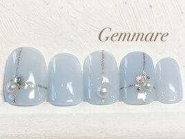 ラメラインビジューネイル