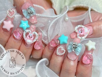 キラキラ/痛ネイル/ピンク