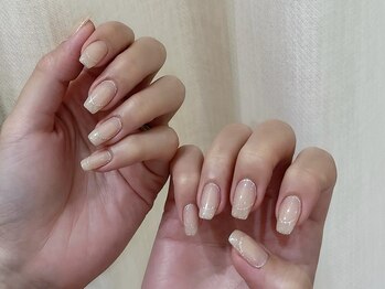 イーチ 烏丸御池(each)/ラメ囲みフレンチネイル￥10250