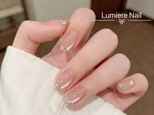 Lumiere Nail 葛西店【パラジェル/フィルイン/マグネット/長さだし/持ち込み】の雰囲気（ガラスのように艶めく指先が叶う、大人気のワンホン風デザイン★）