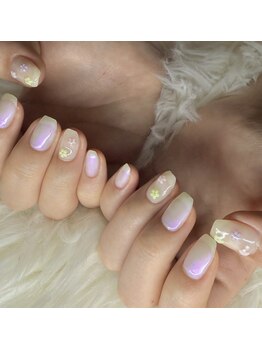 リエクラ(Re eclat)/◆ワンカラー＋お花　春ネイル◆