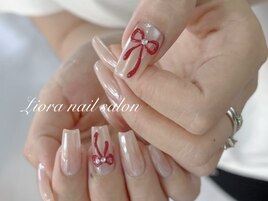 ミラーネイル　リボン