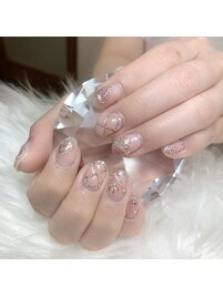 大人可愛いピンクグリッター