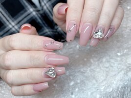 ピンクワンカラーネイル