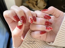 バレンタインネイル