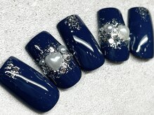 チェリーズネイル(Cherrys Nail)/ネイビーパールデザイン