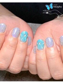 モルフォ 千駄ヶ谷(Morpho)/ぷっくりリボンネイル