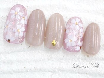 ラグジュアリーネイルズ オオミヤ(Luxury Nails Omiya)/満開*桜ホログラムNail