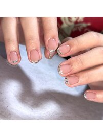 ガラスフレンチネイル.m