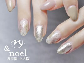 カーキ アーガイルネイル