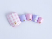 まつげアンドネイル ディアマンローズ(DIAMANT ROSE)/ギンガムチェックネイル・6600円