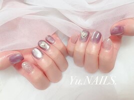 冬ネイル◎マグネットハート