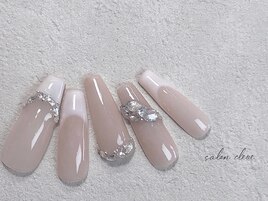 フレンチネイル×ストーンアート