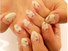 ボネール(nail ＆ eyelash Bounail)/大理石　フレンチ　タイダイ