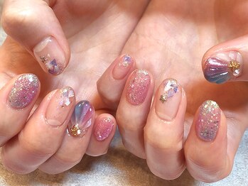 ネイルマジック 仙台一番町店(NAIL MAJIC)/カラフルグラデマーメイドネイル