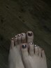 【foot nail】aurora one color パラジェル使用　￥9,300