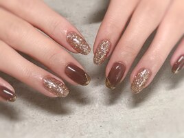 ワンカラーにミラーアート