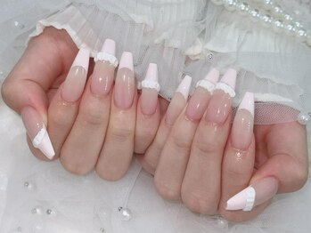 プティネイル(Puty Nail)/ピンクフリルフレンチ スカルプ