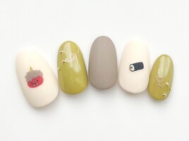 節分ネイル　鬼　恵方巻　定額