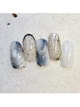 ネイルアンドまつげ リュフェール 五反田(Nail Lufaire)/くすみブルーグレー