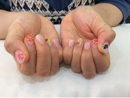 夏祭り　金魚　ヒマワリ