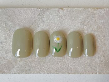 カラ ネイル 中津店(calla nail)/白いお花ネイル