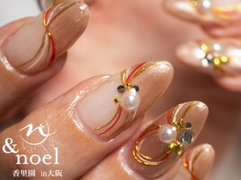 卒業式 ゴールド 和ネイル