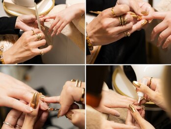ゴールド(GOLD)の写真/深爪・噛み爪・むしり癖など人に言いづらいお悩みも大歓迎☆あらゆるお悩みの方でも楽しめるネイルに。