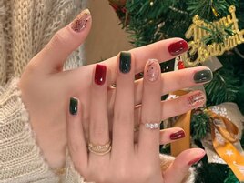 クリスマス/冬ネイル / ヒョウ柄