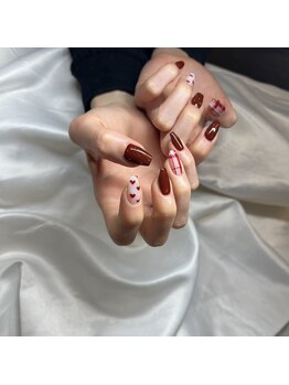 トゥデイム(TODAY'm)/ハート×チェックネイル