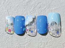 ネイルビート(NAIL BEAT)/梅雨ネイル　傘　水滴　キラキラ